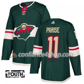 Adidas Maillot de Hockey Minnesota Wild Zach Parise 11 2017-2018 Vert Authentic - Enfant